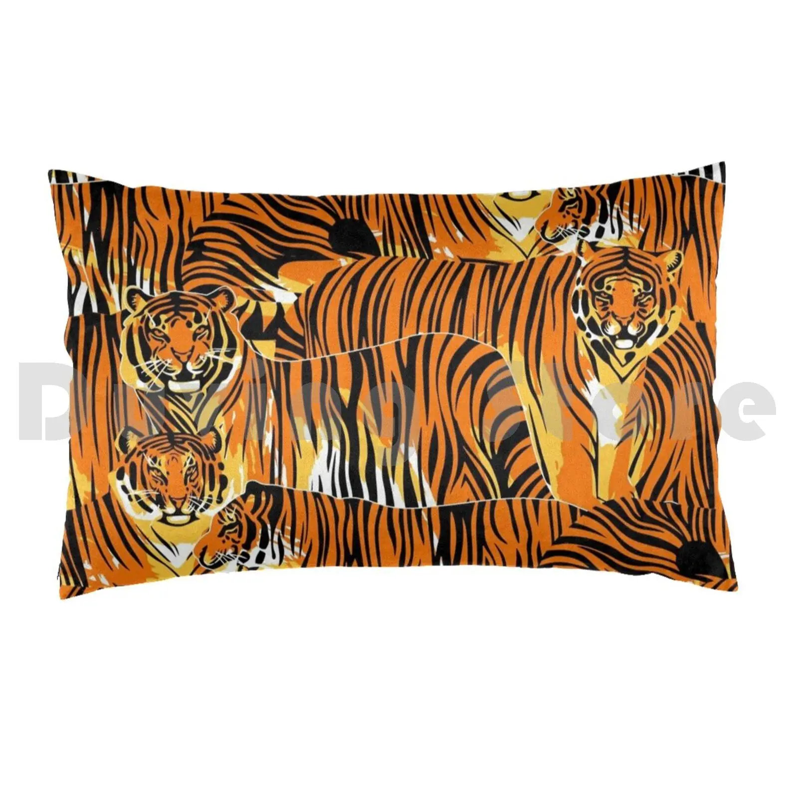 Tigers Pillow Case Printed 50x75 Tiger Africa African Animal Beast Beautiful Bengal Cat Exotic Joe Floral