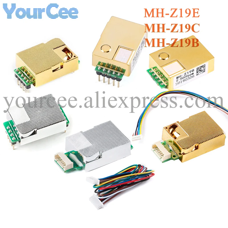 Modulo sensore CO2 a infrarossi IR MH-Z19 MH-Z19C MH-Z19B MH-Z19E Sensore gas aria anidride carbonica Monitor NDIR 400-5000 0-5000 ppm UART