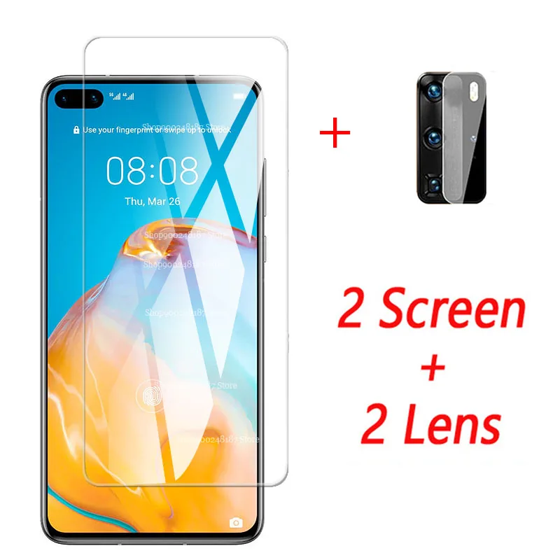 4 in 1 camera lens tempered Glass For huawei p40 5G 2020 safety armor screen protector protective p40 huaweip40 huwei p 40 Film