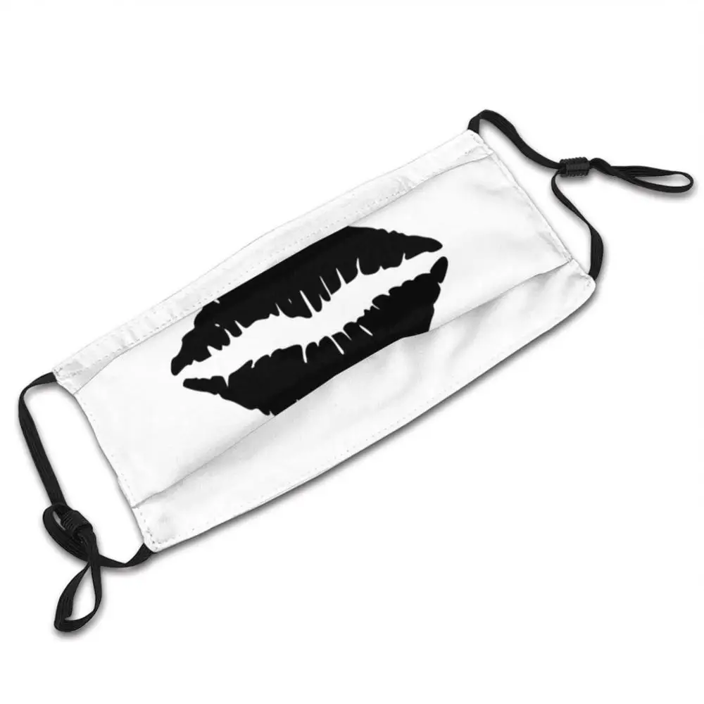 Mascarilla de labios negros para adultos y niños, máscara lavable con filtro Pm2.5, logotipo creativo, beso, labios negros, beso, labios negros, Sexy, amor