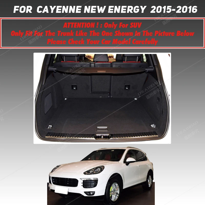 Car trunk mat for Porsche Cayenne New Energy 2015 2016 cargo liner carpet interior accessories cover 1 order