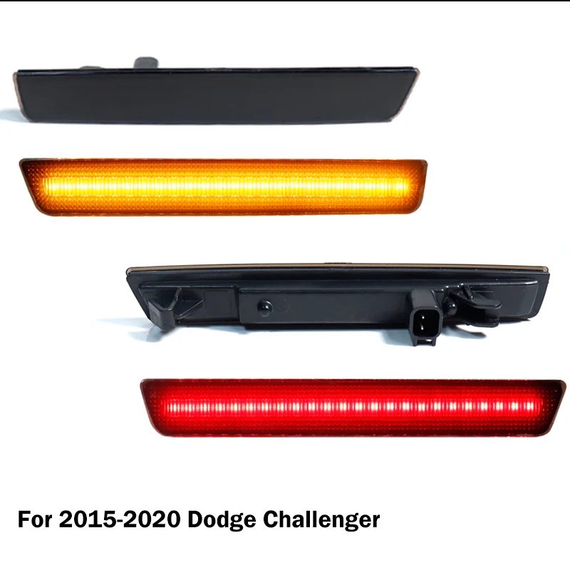 iJDM Amber/Red Full LED  Side Marker Light For 2008-2020 Dodge Challenger Turn Signal Light/Parking Light,OEM Sidemarker Lamps