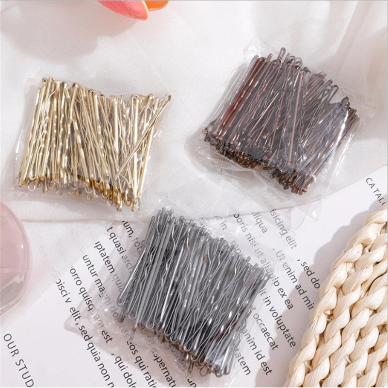 100/50pcs/lot Silver Gold Metal Hairpins Barrettes For Girl/Women Headwear Hair Clips wholesale Wedding Hair Accessories