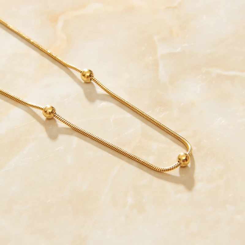 SOMMAR gold color stainless steel length 42cm  extender 5cm adjudt necklaces chain circular maxi  Charming Jewelry Accessories