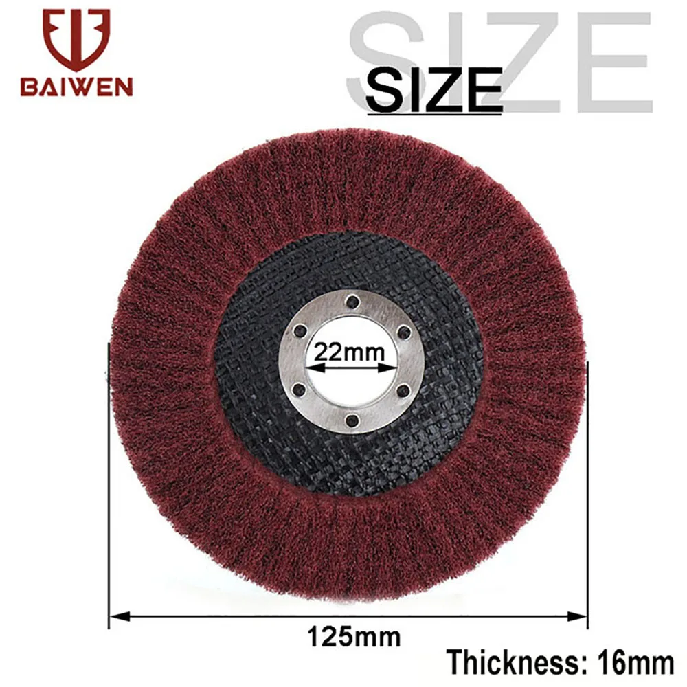 5 zoll Flache Nylon Faser Polieren Rad Klappe Nicht-woven Schleifen Disc 320 Grit Für Winkel Grinder Metall Polieren polieren