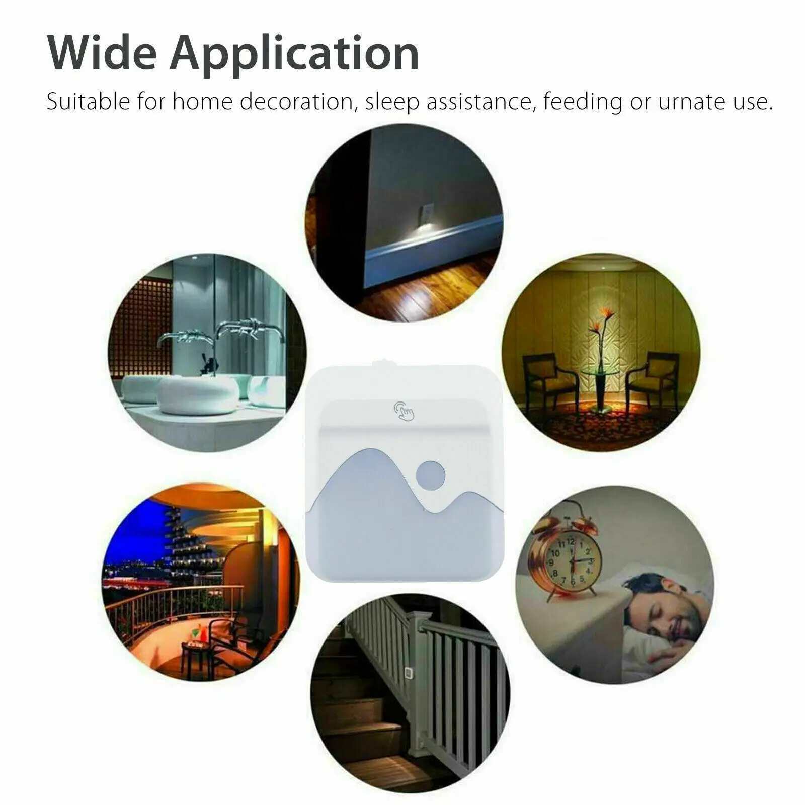 RGB Built-in Smart Light Sensor Turns The lights Dimmable LED Night Light Plug-In Wall Lamp Sensor Control For Staris Bedroom