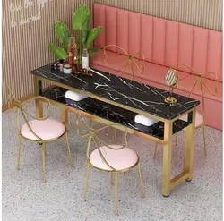 Manicure table simple modern single double triple nail table and chair set simple table double-layer economy