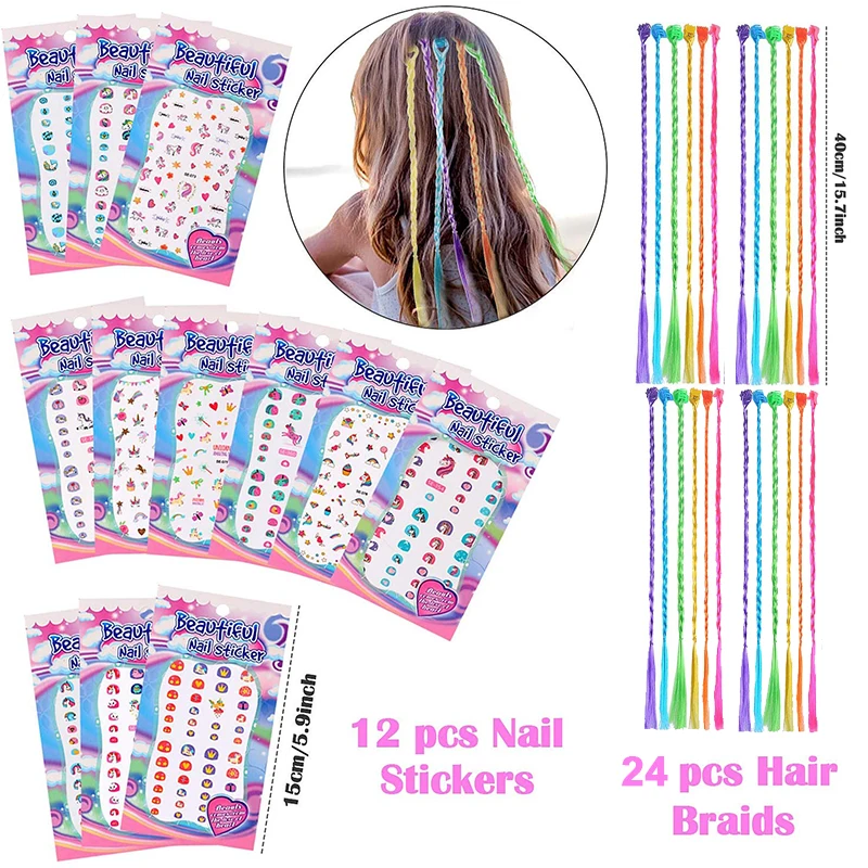 120pcs Spa Party Favors Birthday Party Supplies Girls Crown Hair Fringe Stickers Wedding Christmas Gifts Guests Bridesmaid Gift