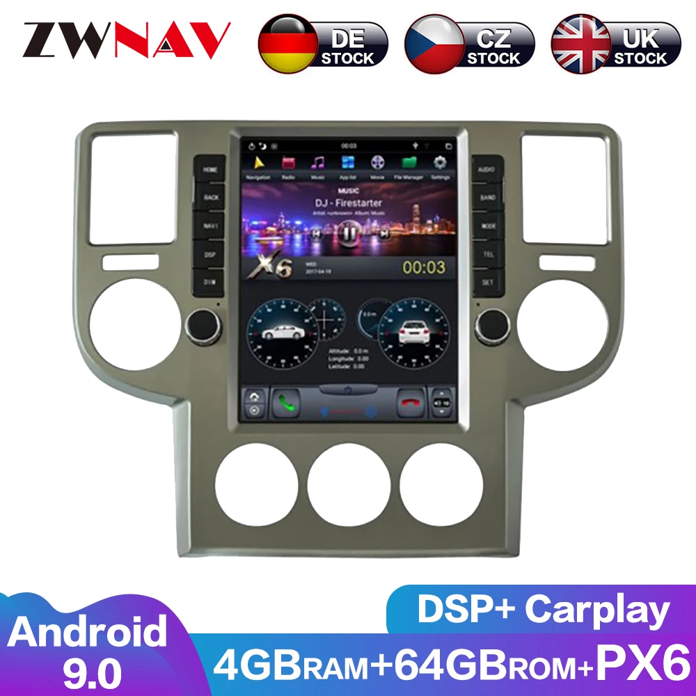 For Nissan X-Trail T30  Tesla Style Andriod 9.0  10.4 inc Car GPS Navigation Auto Radio Headunit Multimedia Player Carplay DSP