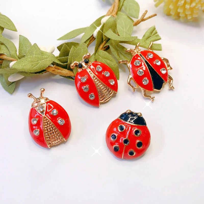 Morkopela Ladybugs Enamel Collar Pins Small Insect Brooch Pin Jewelry Metal Women Men Clothes Clips Brooches Accessories