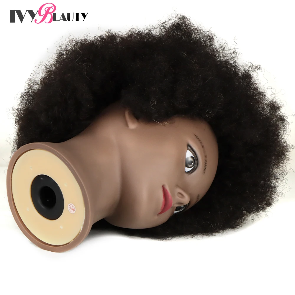 New African Maniquin Head And Stand With Adjustable Tripod Professional Styling Braiding Mannequin Head With Wig Stand Tipod