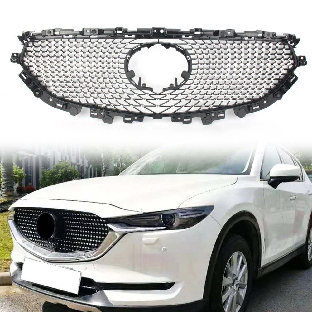 For Mazda CX-5 CX-8 2017 2018 2019 2020 2021 Auto Diamond Front Bumper Grille Radiator Mesh Grills Car Accessories