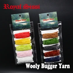 Royal Sissi 5colors assorted card 10 yards pack fly tying wooly bugger yarn medium size chenille yarn fly tying materials