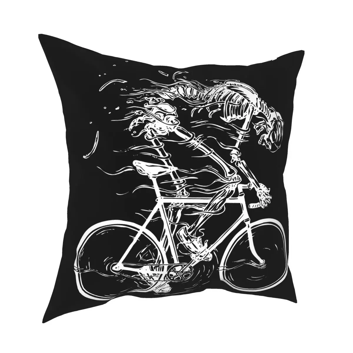 Skeleton Skull Cycle Throw Pillow Cover Throw Pillow Casual Pillowcover Home Decor