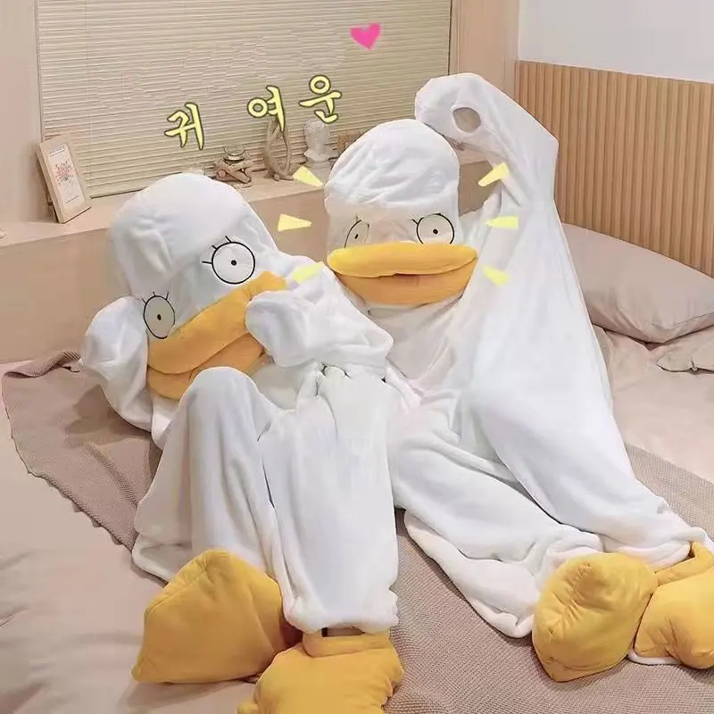 

Duck Pajamas Nightgown Funny Sleep Blanket Pullover Winter Warm Pyjamas Cartoon Pajamas Plus Anime Sleeping Bag Sleepwear