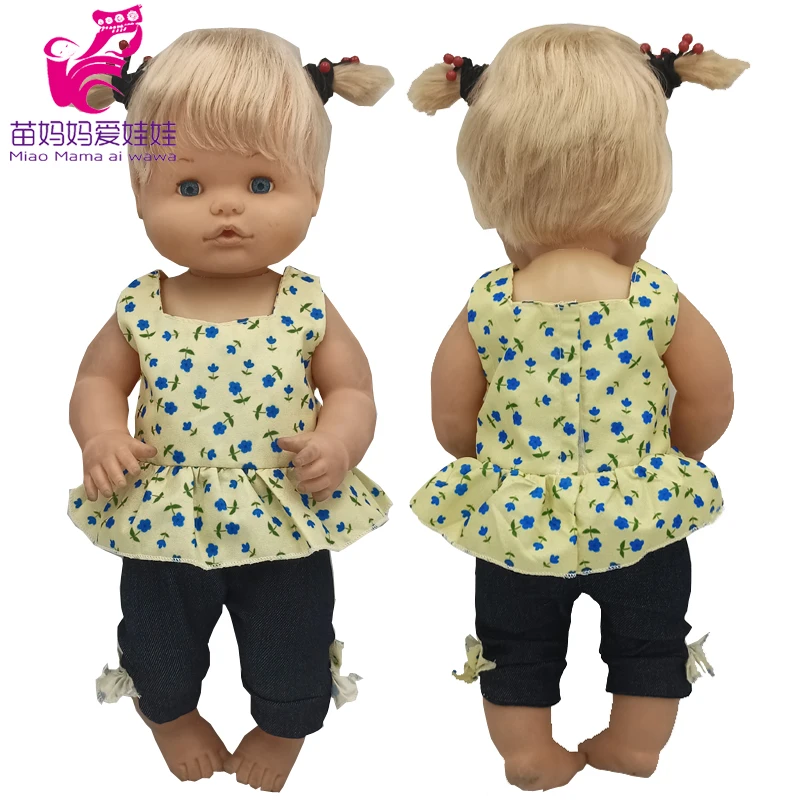 for 40cm Nenuco Summer Shirt 16" Reborn Baby Doll Clothes Toys Wears