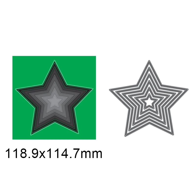 5-Pointed Star Metal Cutting Dies Diy Scrapbooking Paper Photo Album Crafts Knife Mould Cards Embossing Mold Stencils Dies 2021