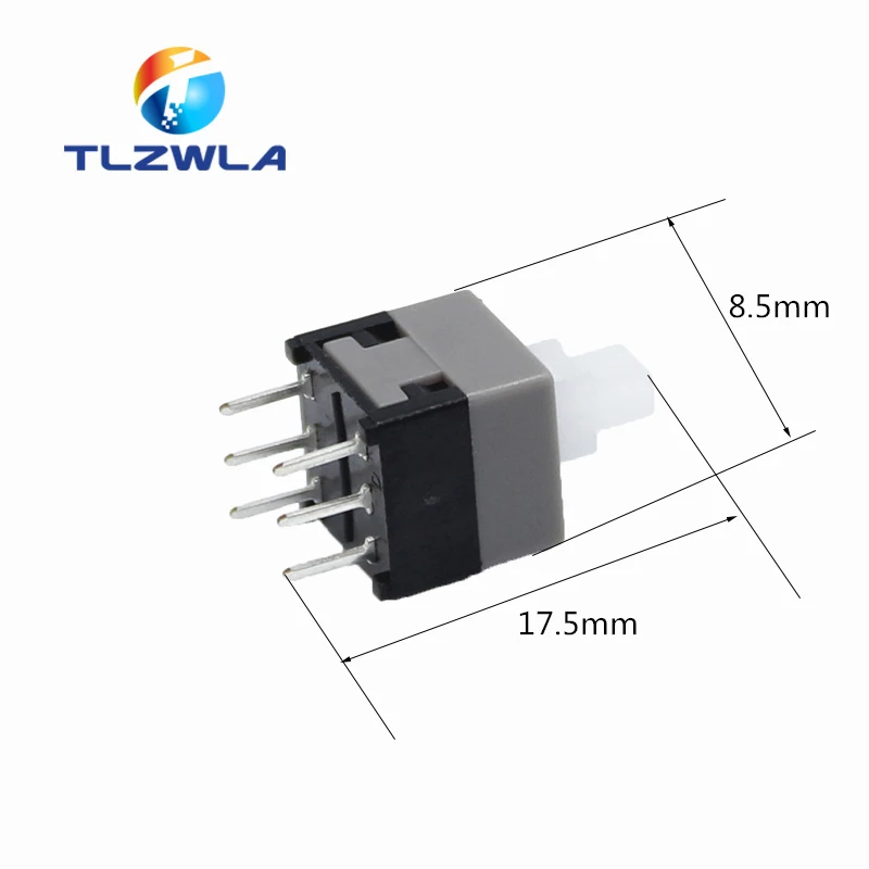 10PCS Mini Push button switch 6Pin Push Tactile Power Micro Switch Self lock On/Off button Latching switch 8.5X8.5mm 8.5*8.5mm