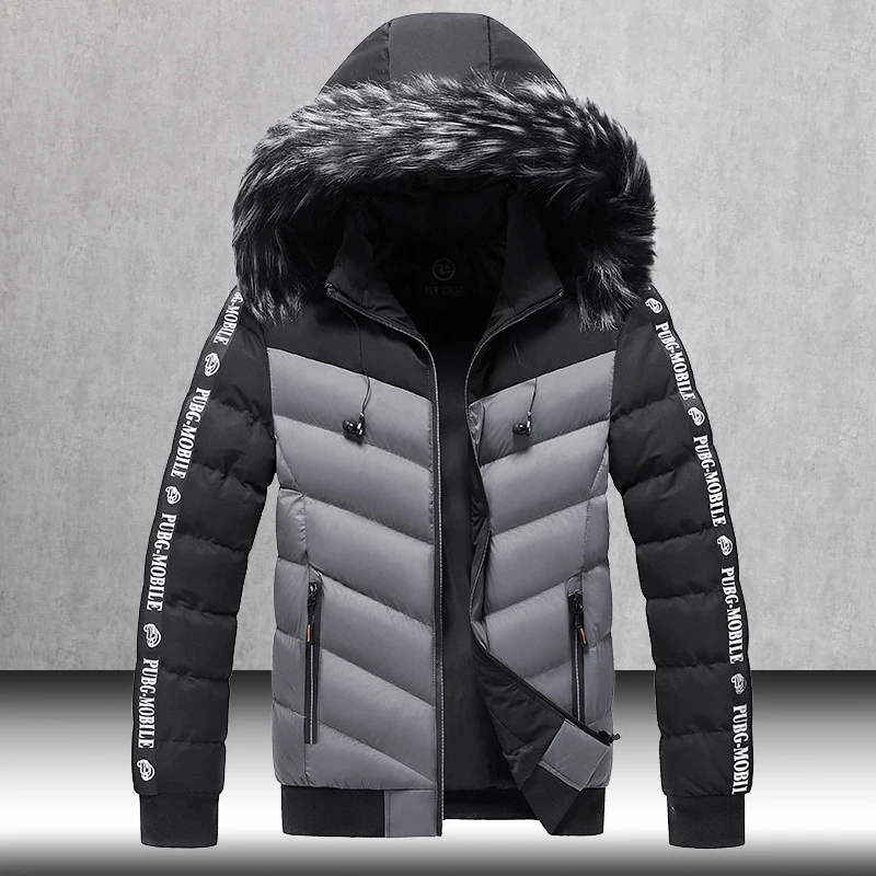 Winter Jacket Men 2022 Fur Collar Hooded Thick Warm Cotton Outwear Man Patchwork Parka and Coats Windbreaker Parkas Male M-5XL