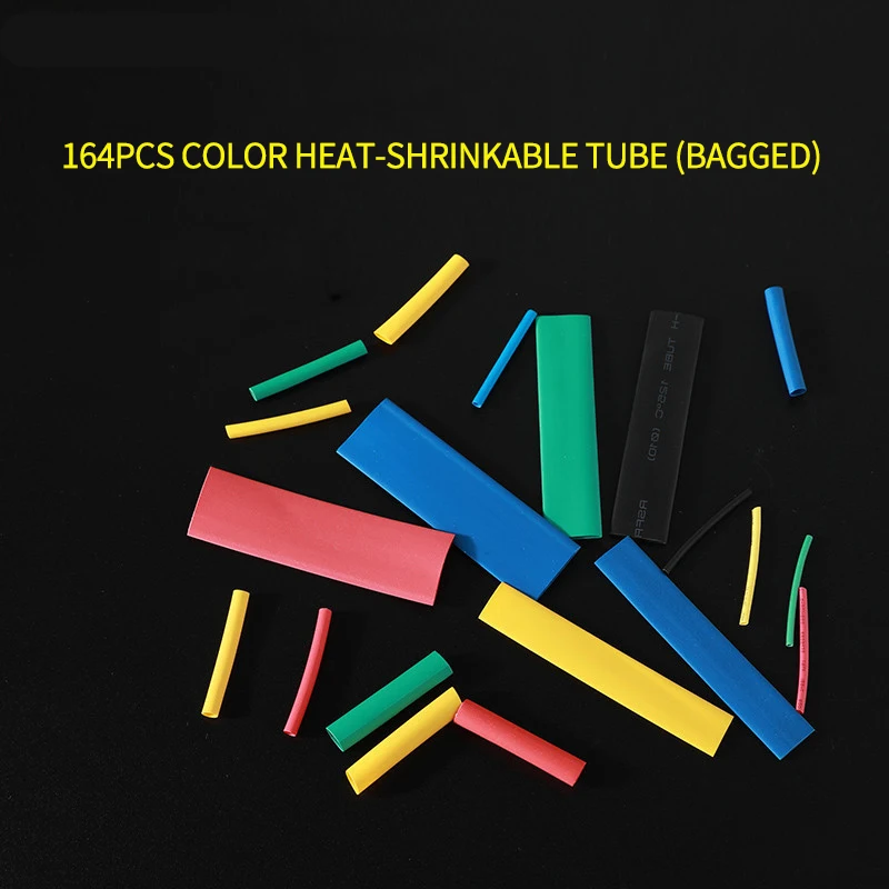 164pcs Set Polyolefin Shrinking Assorted Heat Shrink Tube Wire Cable Insulated Sleeving Tubing Set