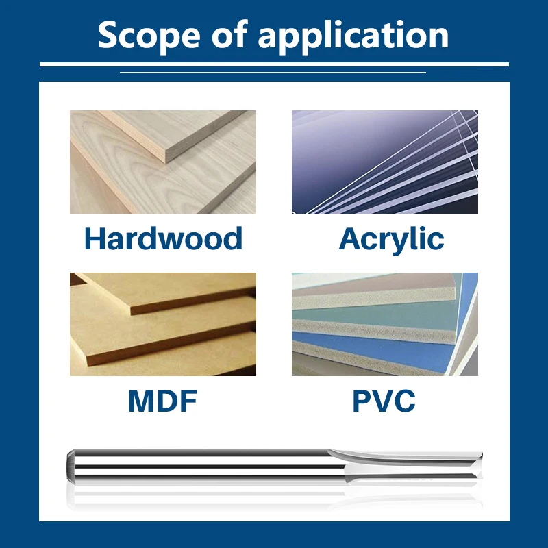 XCAN fraise à fente droite 3.175mm tige 1.0-3.175mm 2 cannelures CNC routeur Bit carbure fraise en bout CNC Machine outil de fraisage