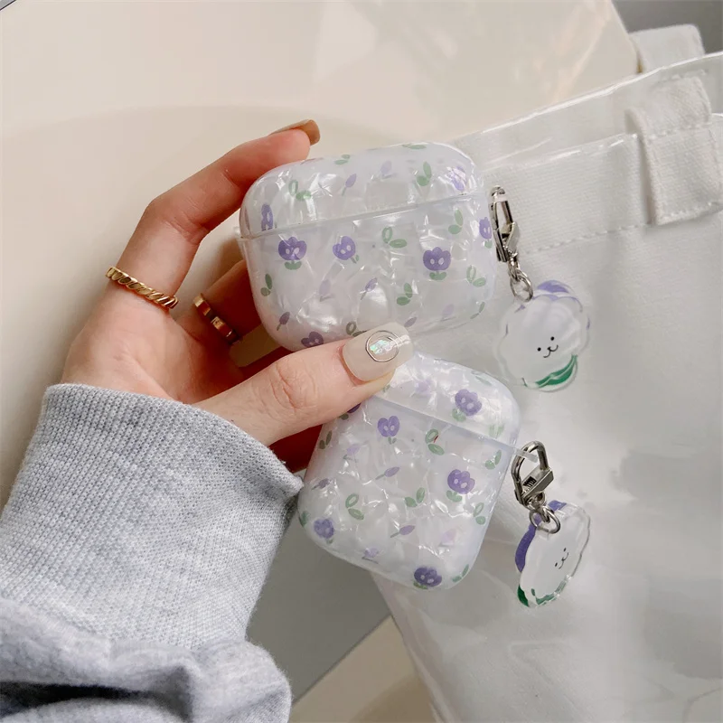 スタイリッシュな小型新鮮なチューリップバイモイヤホンケースairpodsため1 2ワイヤレスbluetoothヘッドセット保護カバーairpodsプロ