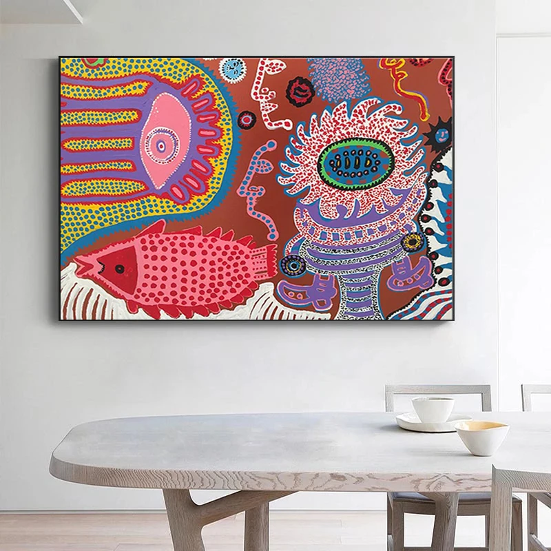 Yayoi Kusama Give Me Love Canvas Paintings Posters and Prints Wall Art Pictures for Living Room Home Wall Decoration Cuadros