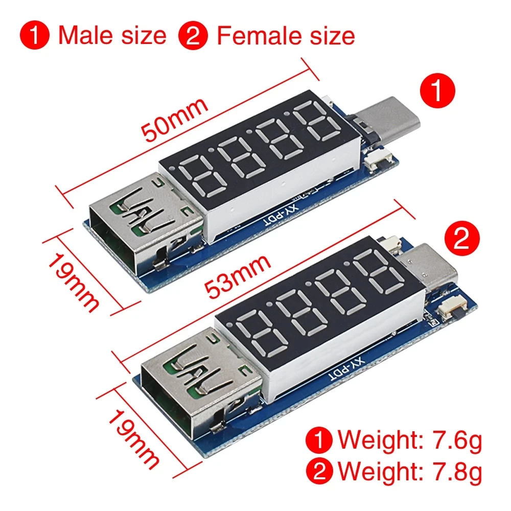 Type-C PD decoy module Quick charge trigger module DC digital display voltage ampere meter Test instrument Support PD2.0 PD3.0