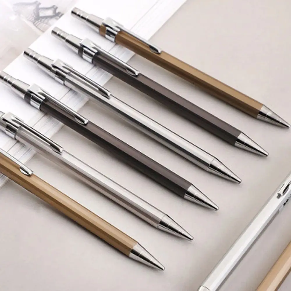 Metal Simple Press Mechanical Pencil The Pencil Massager with 0.5/0.7mm Lead Tip Is Simple and Convenient