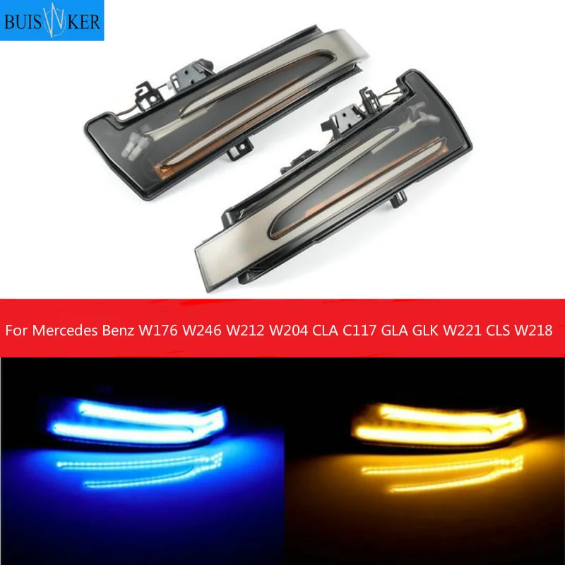 

Car Yellow Dynamic LED Rearview Mirror Indicator Light 12V For Mercedes Benz W176 W246 W212 W204 CLA C117 GLA GLK W221 CLS W218