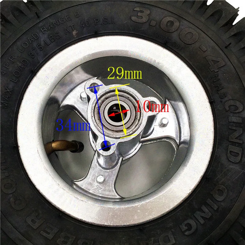 3.00-4 Electric Scooter  Rear Wheel with tyre Alloy Rim hub and inner tube wheels Gas scooter bike motorcycle