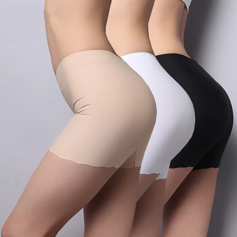 Summer Thin Women Large Size Safety Shorts Cool High Elasticity Safety Pants Shorts Under Skirt Female