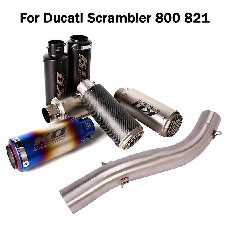 

For Ducati Scrambler 800 821 Exhaust System Middle Link Pipe Escape Connecting Tube Exhaust Tips 51mm Muffler Motorcycle