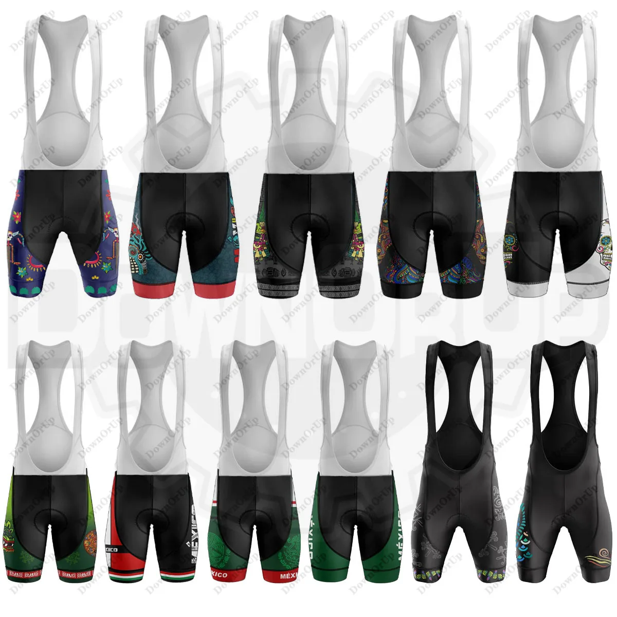 

Mexico Men's Bib Shorts Lycra Gel Breathable Pad Quick-drying Ciclismo Masculino Can Customized