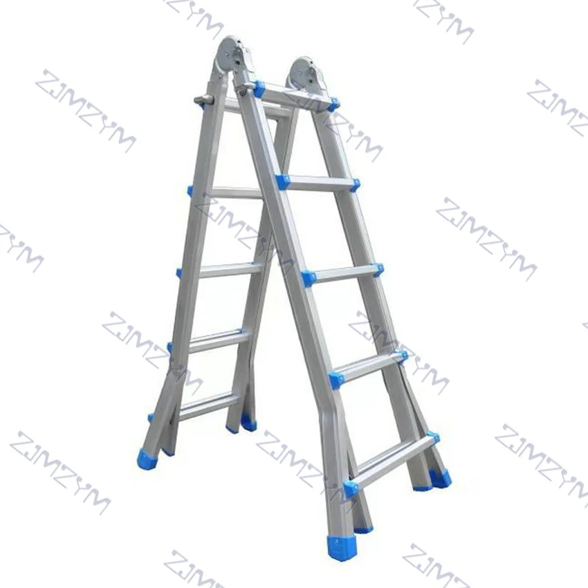 Escalera de espiga multifuncional para el hogar, escalera de aleación de aluminio engrosada, escalera de ingeniería plegable portátil, 3/4/5 escalones
