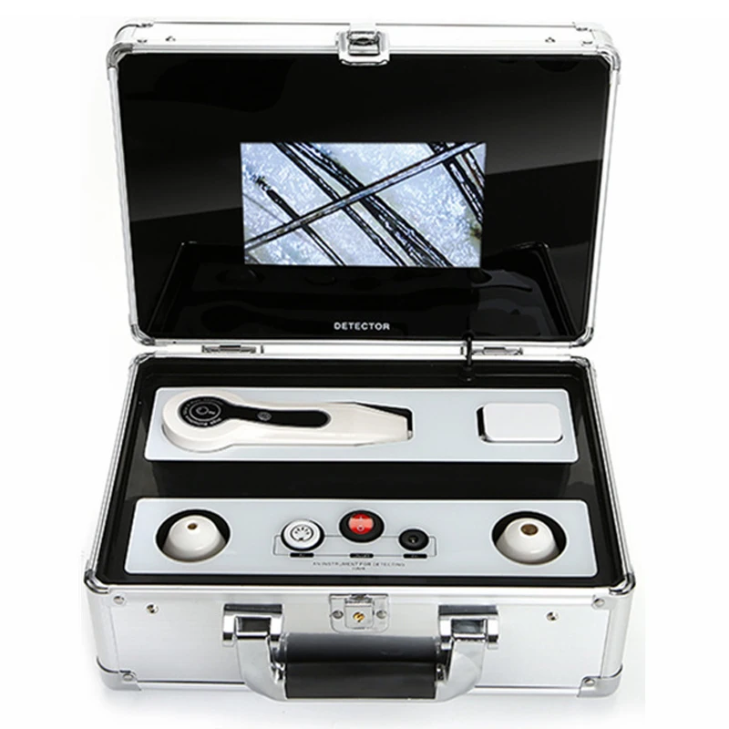 كاشف بصيلات شعر الرأس مقاس 7 بوصات تكبير 200 مرة أداة اختبار تحليل جلد الوجه والوجه للشعر عالي الوضوح