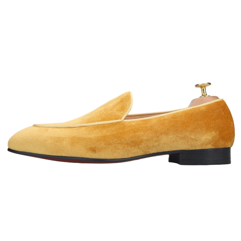 Piergitar Summer New Style Multiple Colour Men Velvet Shoes Handmade Slip-On Men's Loafers Red Bottom Male Smoking Slippers