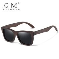 Gafas de sol polarizadas de madera de bambú a la moda Retro GM, gafas de sol de estilo cuadrado para conducir, gafas masculinas UV400, diseñador de marca para hombres y mujeres