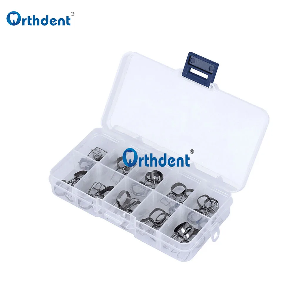 Orthdent 40 Pcs Dental Space Maintainer Stainless Steel Orthodontics Braces Preformed Band Loop 1st 2nd Molar Dentist Materials