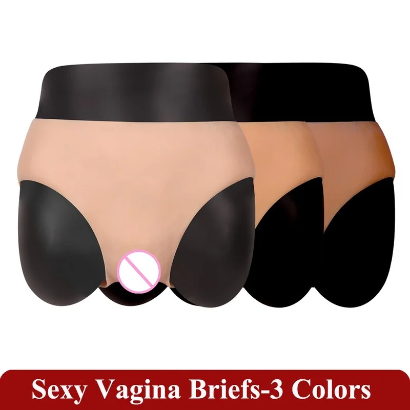 Realistic Men's Crossdresser Silicone Panties Penetrate Vagina Boxer Panties Thongs Shemale Queen