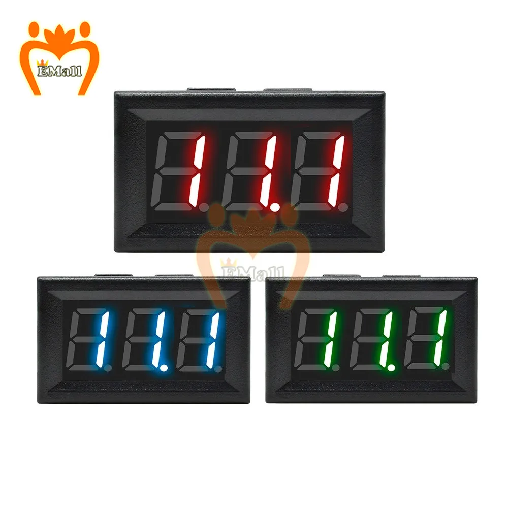 0-300V DC 4.5V to 30V Mini Digital Voltmeter Voltage Panel Meter Tester Red/Blue/Green For 6V 12V Electromobile Motorcycle Car