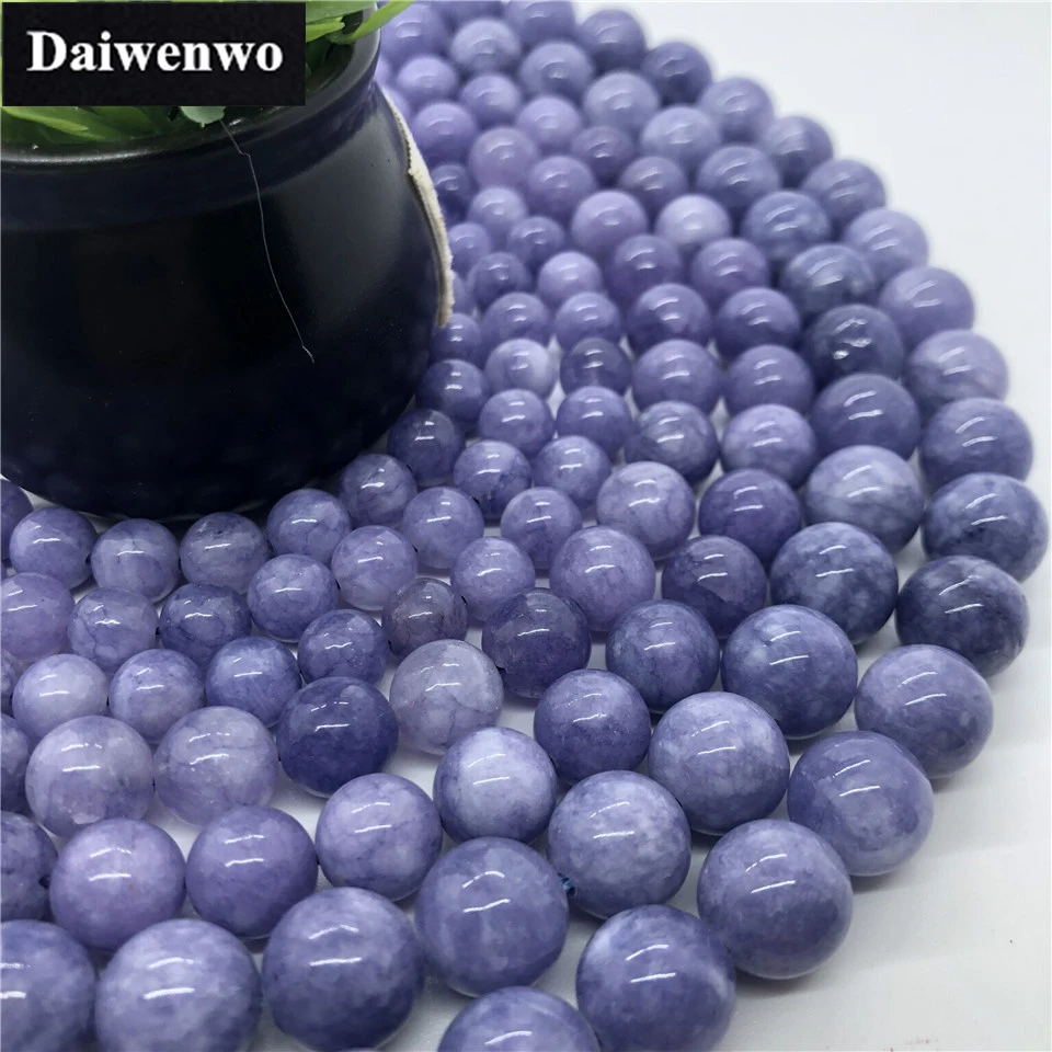 Purple Chalcedony Beads 4-12mm Round Natural Loose Stone Bead Diy Accessories