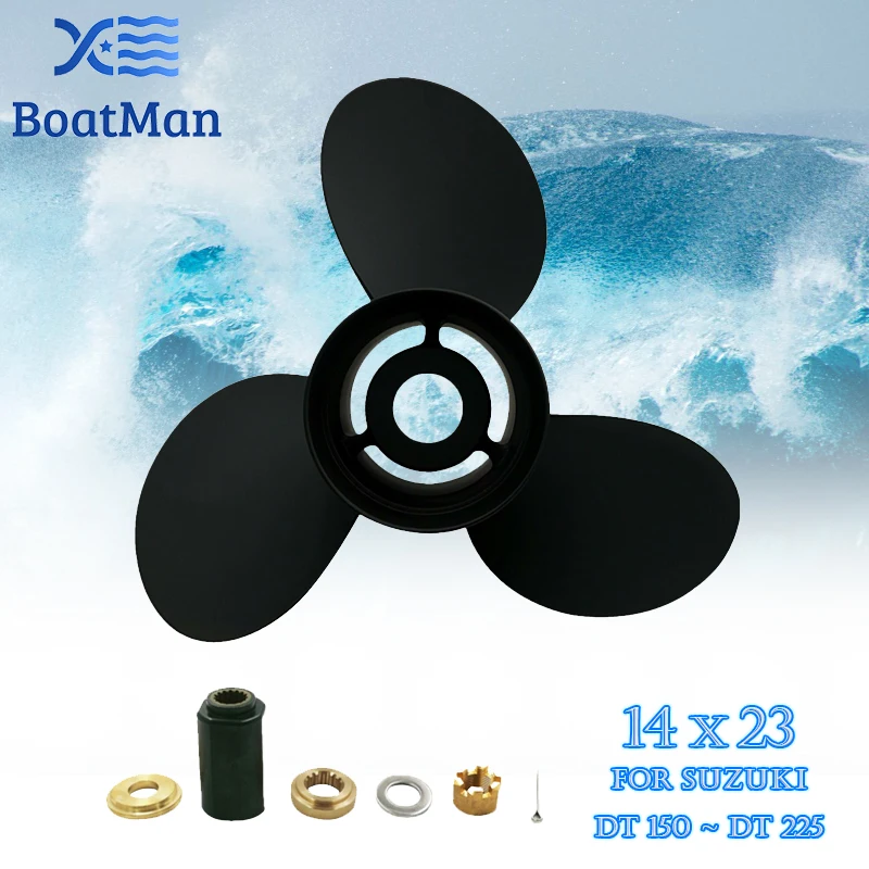 Boat Propeller 14x23 For Suzuki Outboard Motor 150HP 175HP 200HP 225HP Aluminum 15 Tooth Spline Engine Part Factory Outlet