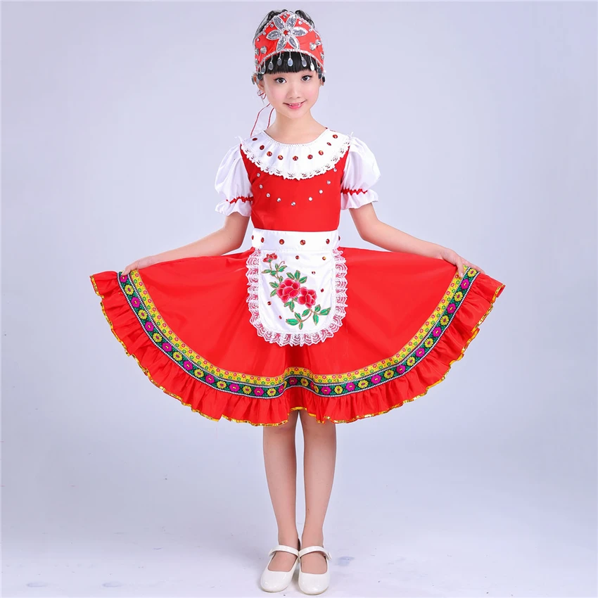 Children Russian National Performance Clothing Modern Girl Boy Folk Dance Costumes Child Princess Party Chinese Dance Dress