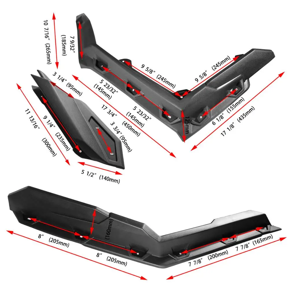 UTV Super Extended Fender Flares For All Can-Am Maverick X3 Turbo R 2017 2018 2019 2020 2021 Models