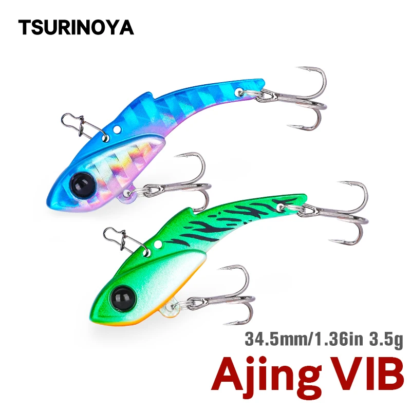 TSURINOYA Metal VIB Fishing Lure AJING Trout Hard Bait PIED FALCONET 34.5mm 3.5g Rochfish Barracuda Pike Winter Fishing Tackle