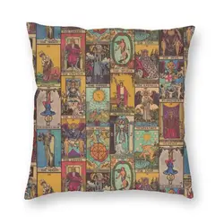 Modern The Major Arcana Of Tarot Patchwork Cushion Cover for Sofa Velvet Occult Witch Spiritual Throw Pillow Case Living Room