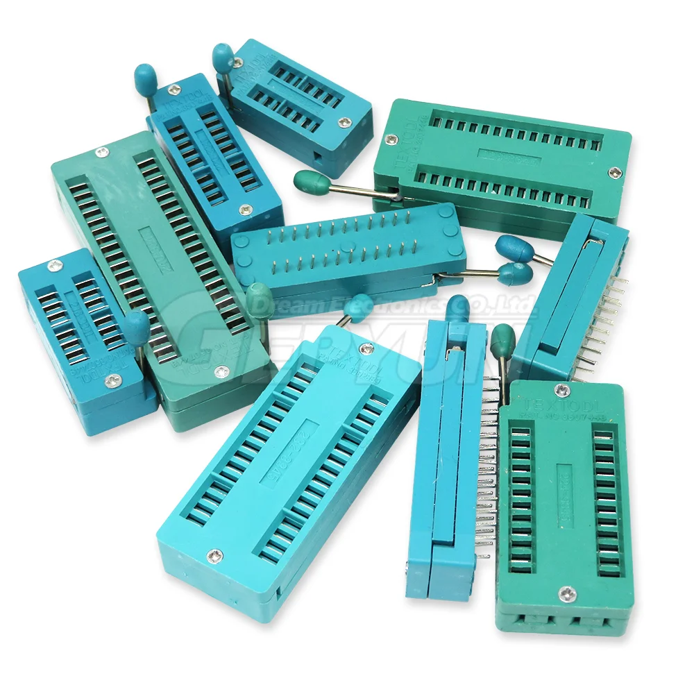 5pcs IC locking seat movable socket single chip microcomputer chip test base wide and narrow body 14/16/18/20/24/32/40P