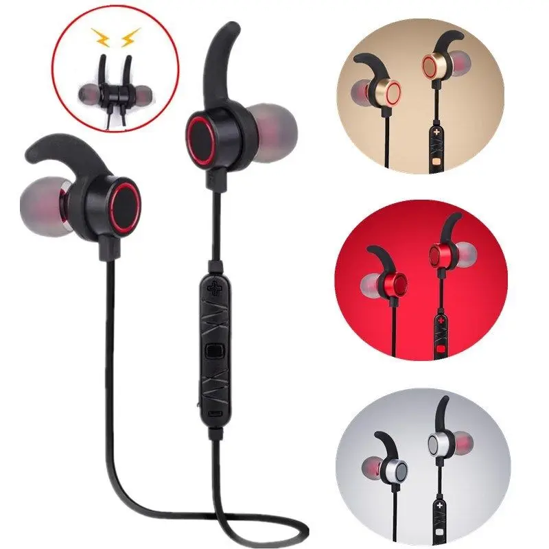 Magnetic Wireless Bluetooth Earphone Headsets Waterproof Sports Stereo Headset with MIC Sports Running Universal Earphones