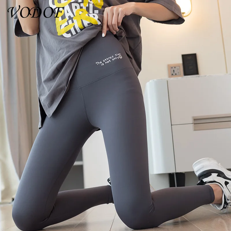 VODOF-mallas deportivas adelgazantes para mujer, Leggings negros finos, elásticos, sexys, adelgazantes